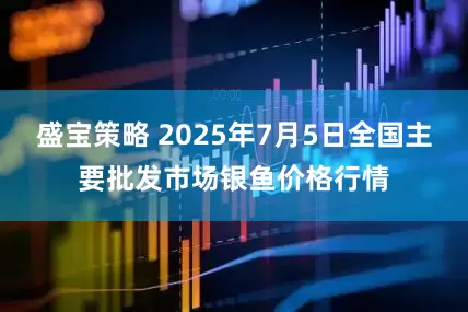 盛宝策略 2025年7月5日全国主要批发市场银鱼价格行情
